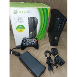 Console Xbox 360 Slim Branco 4GB + Controle Com Fio Seminovo (Com