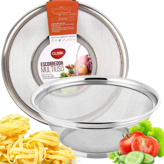 Escorredor Multiuso Alimentos Arroz Macarrão Salada Legumes Verduras Peneira Grande 28cm
