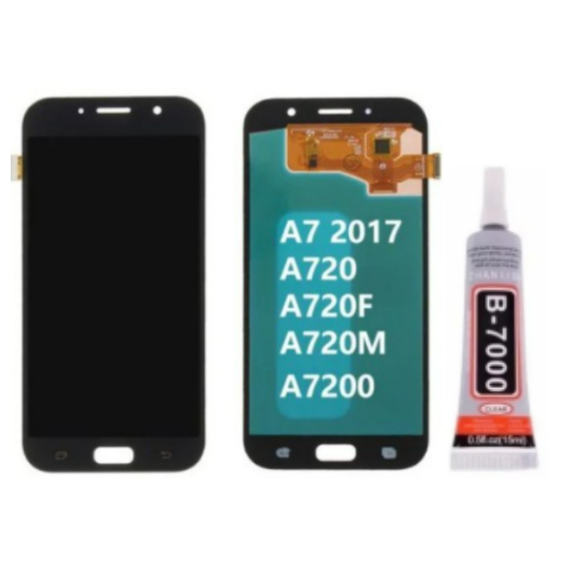 Frontal Tela Display Lcd Touch Galaxy A7 2017 A720 Original Oled + Cola ...