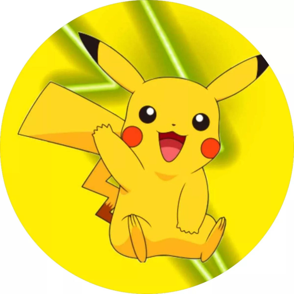 Painel Redondo Lona de Festa Pikachu 50cm