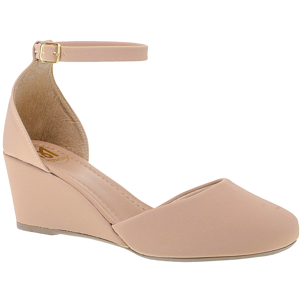 Sapato Fechado Frente Atrás Feminino Scarpin Baixinho Regulagem Cor Básica  Tampa Dedo Mezikin 1517