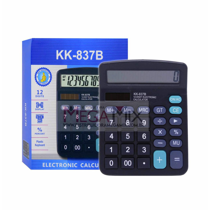 Calculadora Eletrônica KK 837B - Kenko - 12 Dígitos | Shopee Brasil