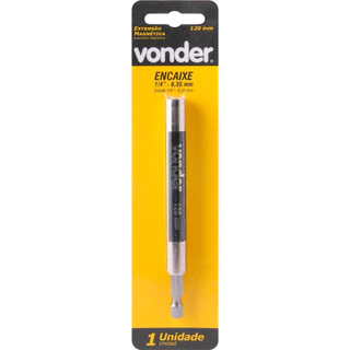 Extensão magnética 1/4" 120mm Alongador porta bits para Parafusadeira/Furadeira - Vonder