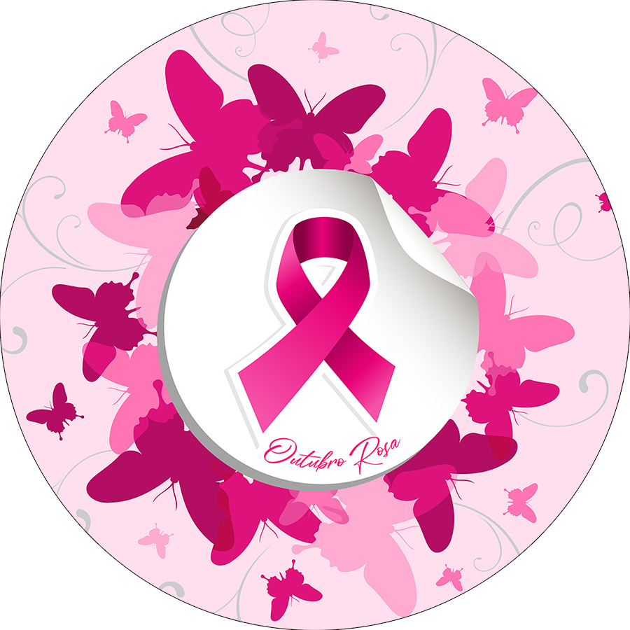 Painel De Festa Redondo Em Tecido - Outubro Rosa La�o 002 | Shopee Brasil