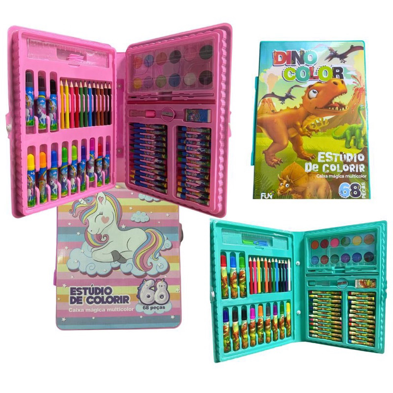 Kit Escolar Maleta Infantil de Pintura 150 Peças Mundo Dos Dinossauros  Jurassic Park Menino Pintar Desenhar em Promoção na Americanas