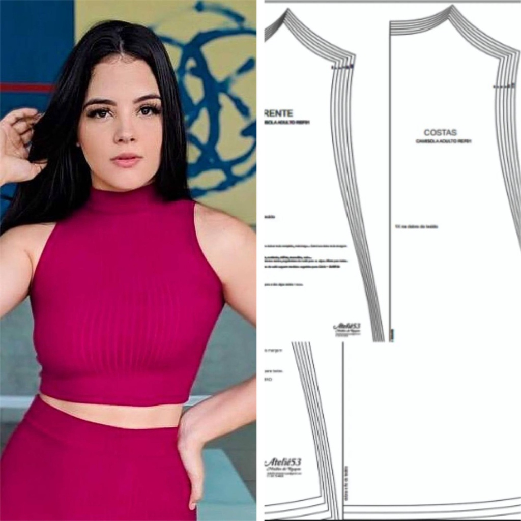 Moldes de Roupas Modelagem Cropped no PapeL Não é Roupa !!!! São Molde ...