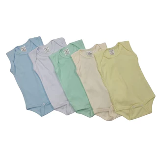 Body Bebê Regata Malha Canelada Menino Menina Neutro- KIT COM 5 -FABRICAÇÃO PRÓPRIA