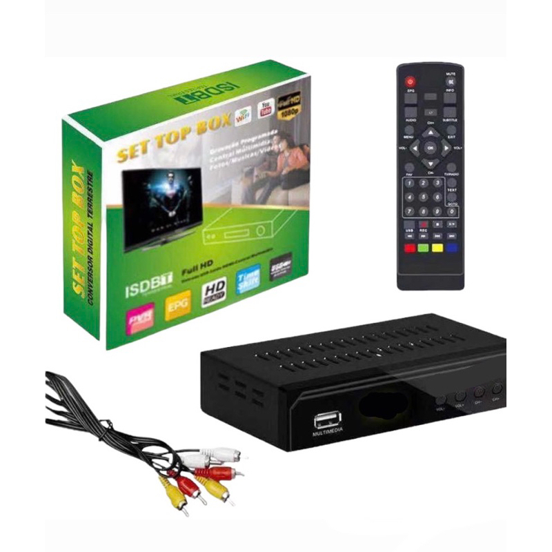 Aparelho Digital Recptor Conversor Set Top Box Antena Parabólica para
