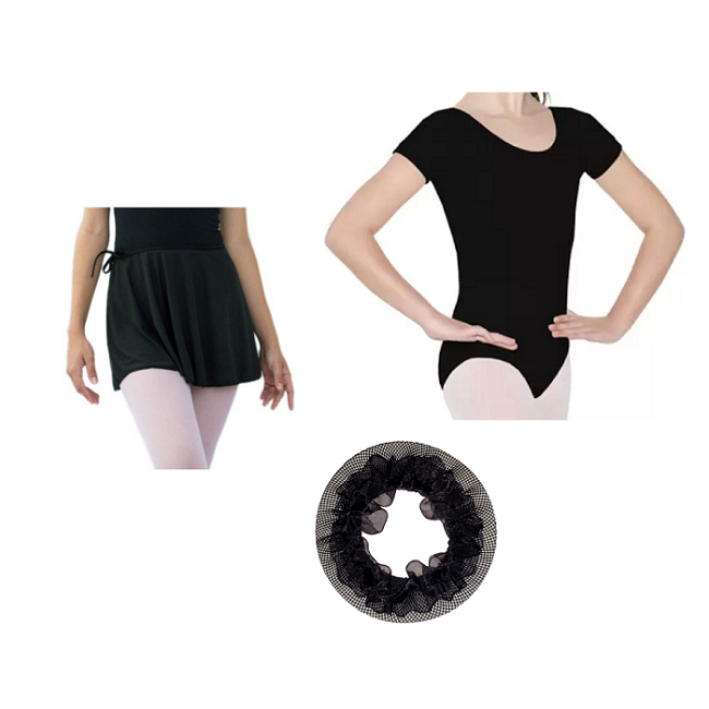 Kit Ballet Preto 3 Itens - Roupa Balé Intantil | Shopee Brasil