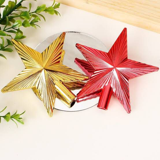 Ponteira Estrela Raios Enfeite Decorativo Para Árvore 15cm