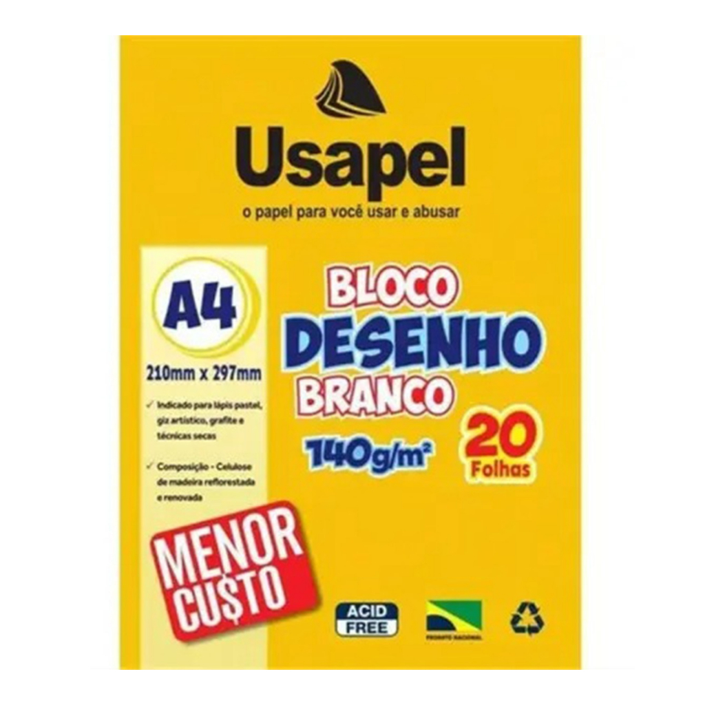 Bloco De Desenho Branco A4 20 Folhas Pacote C 5 Unidades Shopee Brasil 9114