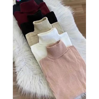 Blusa Feminina de Tricô Cacharrel Gola Alta Básica | Qualidade Superior | Tricot Inverno Moda Branca