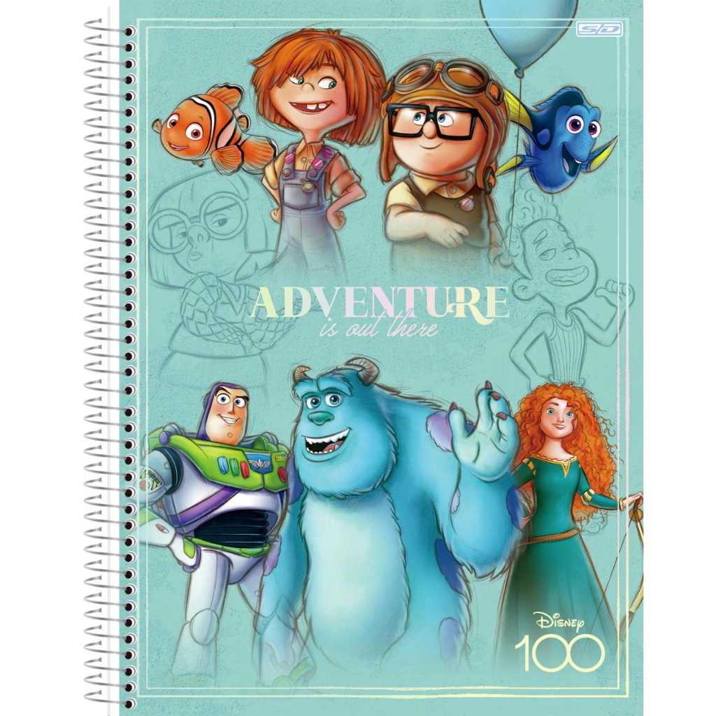 Caderno Universitário Disney 100 anos SD - 1 MATÉRIA - COLEÇÃO 2024 ...