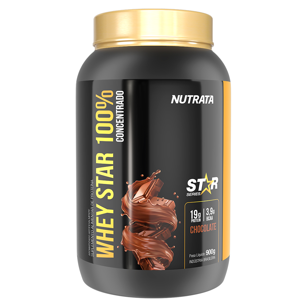 Whey Star 100% Concentrado Pote 900g – Nutrata