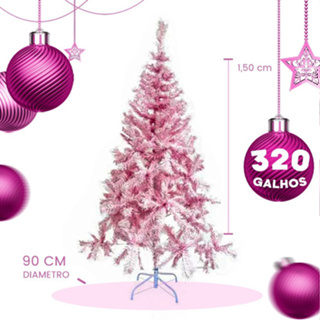 Árvore de Natal Rosa - Cotton Nevada - Loja Então é Natal