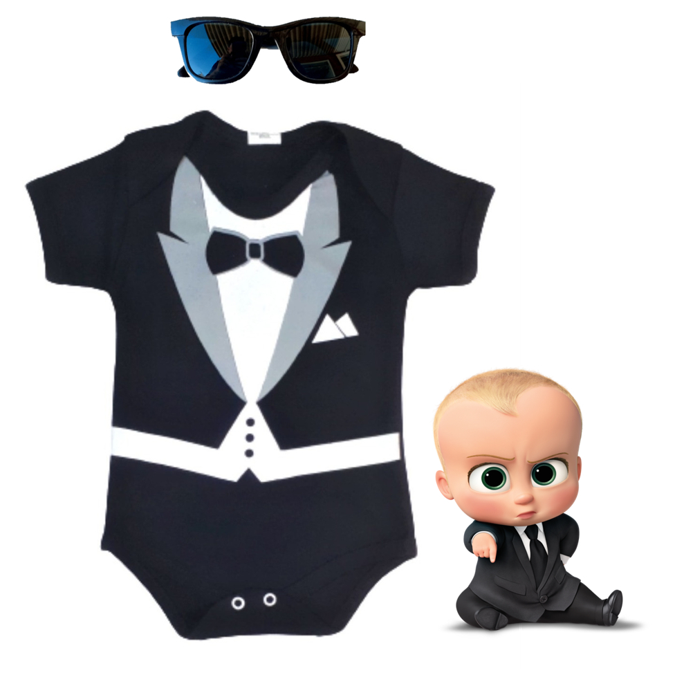 Body Bebe Poderoso Chefinho Body + Oculos Mesversario Bori Temático Pronta Entrega