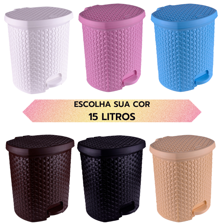 Lixeira para Lavanderia Dispensa Cozinha 15 Litros 1 Peça.