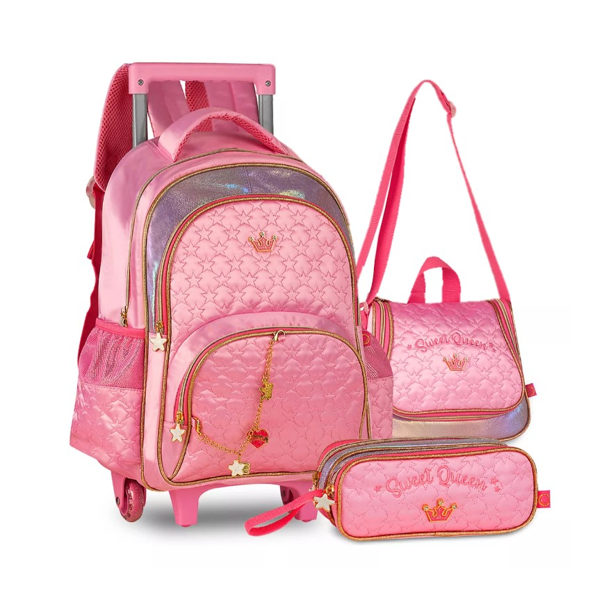 Mochila Infantil Roblox Rosa Menina Juvenil Costa Resistente