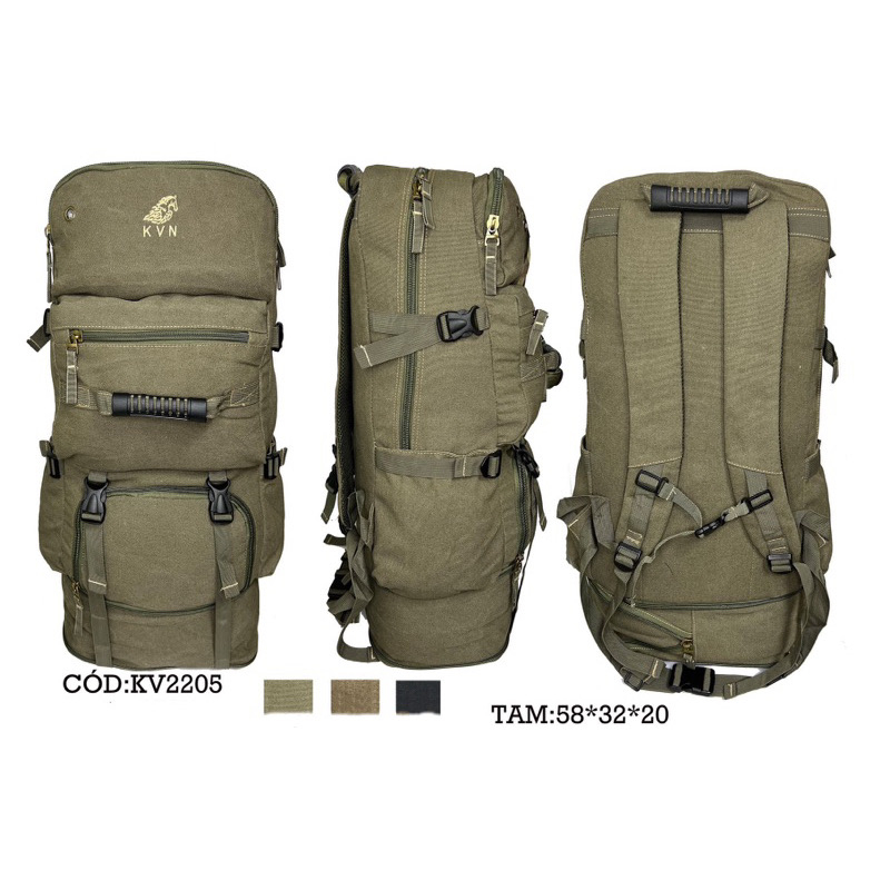Mochila KVN 2205 Camping Em Lona Com Expansão Reforçada Kvn 80
