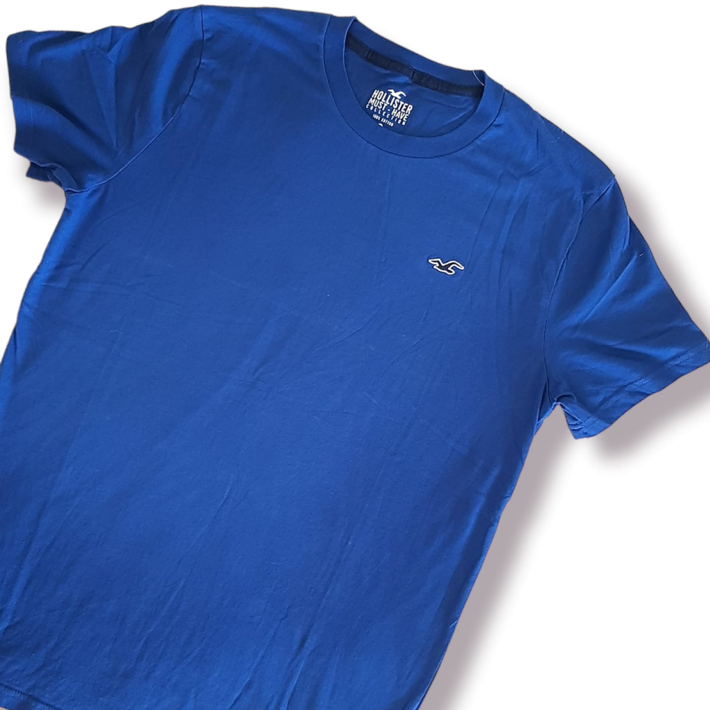 Camiseta masculina Hollister azul tamanho M Shopee Brasil