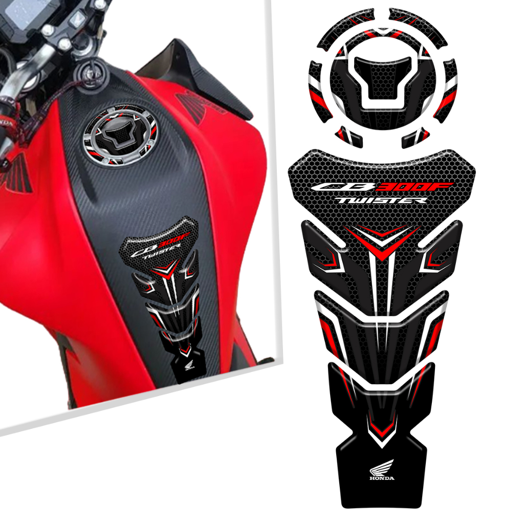 Adesivo Protetor Tanque Bocal CB 300F CB300F Twister Moto Vermelha Tankpad
