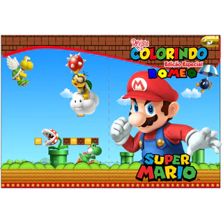 10, 20 OU 30 Livros De Colorir Personalizado / Revistinha de Colorir - SUPER MARIO- GRANDE - CAPA PAPEL DE FOTO