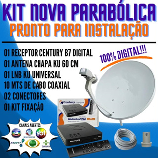 Kit Nova Parab. Digital Vivensis - Receptor+ku+antena+cabo