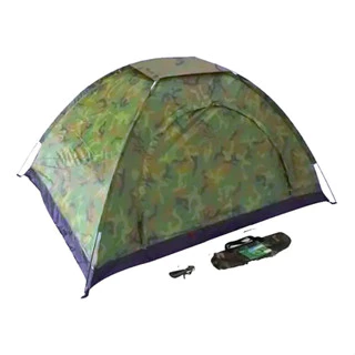 Barraca de Camping Camuflada p/ 3 Pessoas Acampamento Viagem Trilha Tamanho Família c/ Mosqueteiro e Bolsa de Transporte