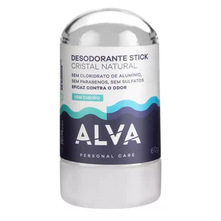 Desodorante Stick Alva Cristal Importado Sem Alumínio Sem Parabenos Sem Fragrância 60 G
