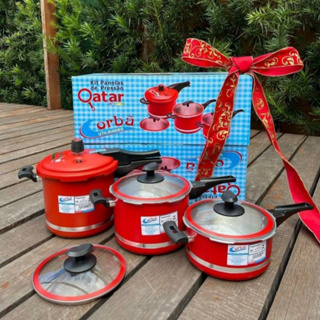 Kit de Panela com Panela de Pressão 3 Panela de Pressao Antiaderente com Fechamento Externo 3 litros 4 5 Litros 5 5 Litros