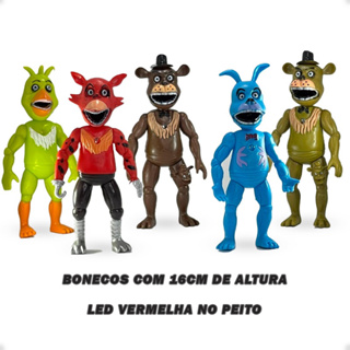 6 bonecos Five Nights at Freddy animatronic Fnaf linha Nightmare pequenos  10cm