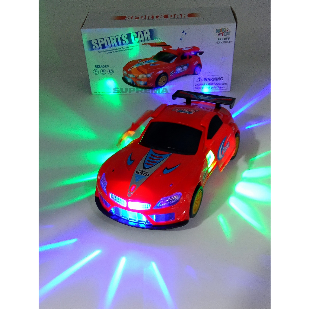 Brinquedo Infantil Carrinho Sports Giro 360° Vermelho car Luzes 3D E Som menino brinquedo | Shopee Brasil