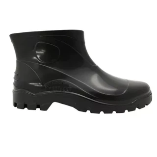 Bota PVC Preta Cano Extra Curto Impermeavel