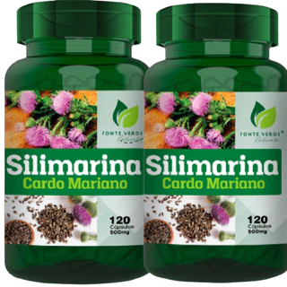 KIT 02 Silimarina Cardo Mariano 500mg 120 capsulas Fonte Verde