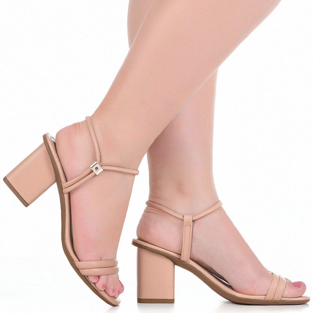 Sandália Feminina GiGiL Salto Baixo Bloco Quadrado Calce Fácil