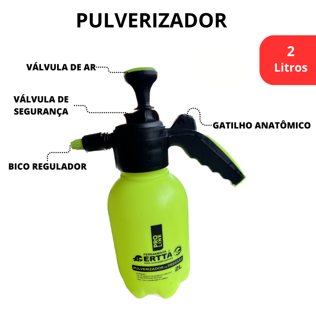 Pulverizador Spray Borrifador Snow Foam Com pressao 2 Litros Com Valvula
