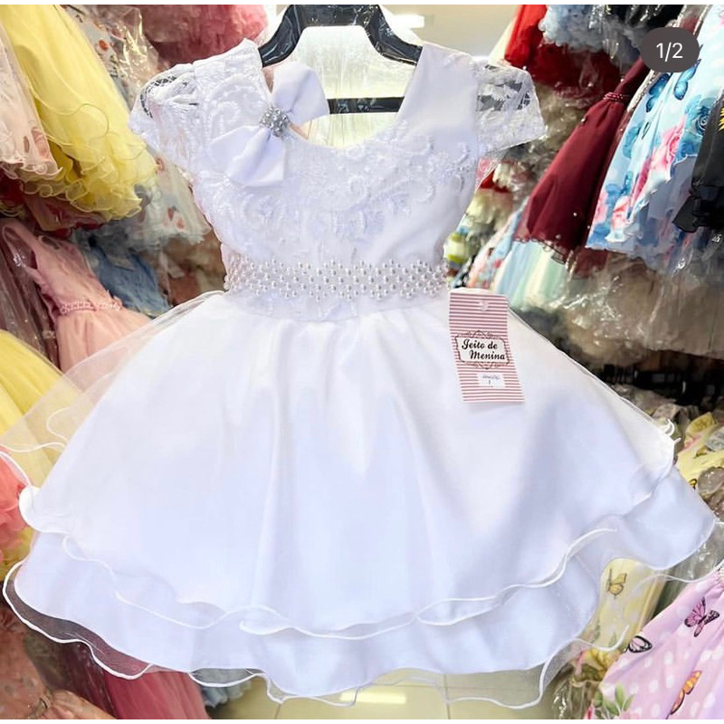 Vestido de batizado para store menina de 3 anos