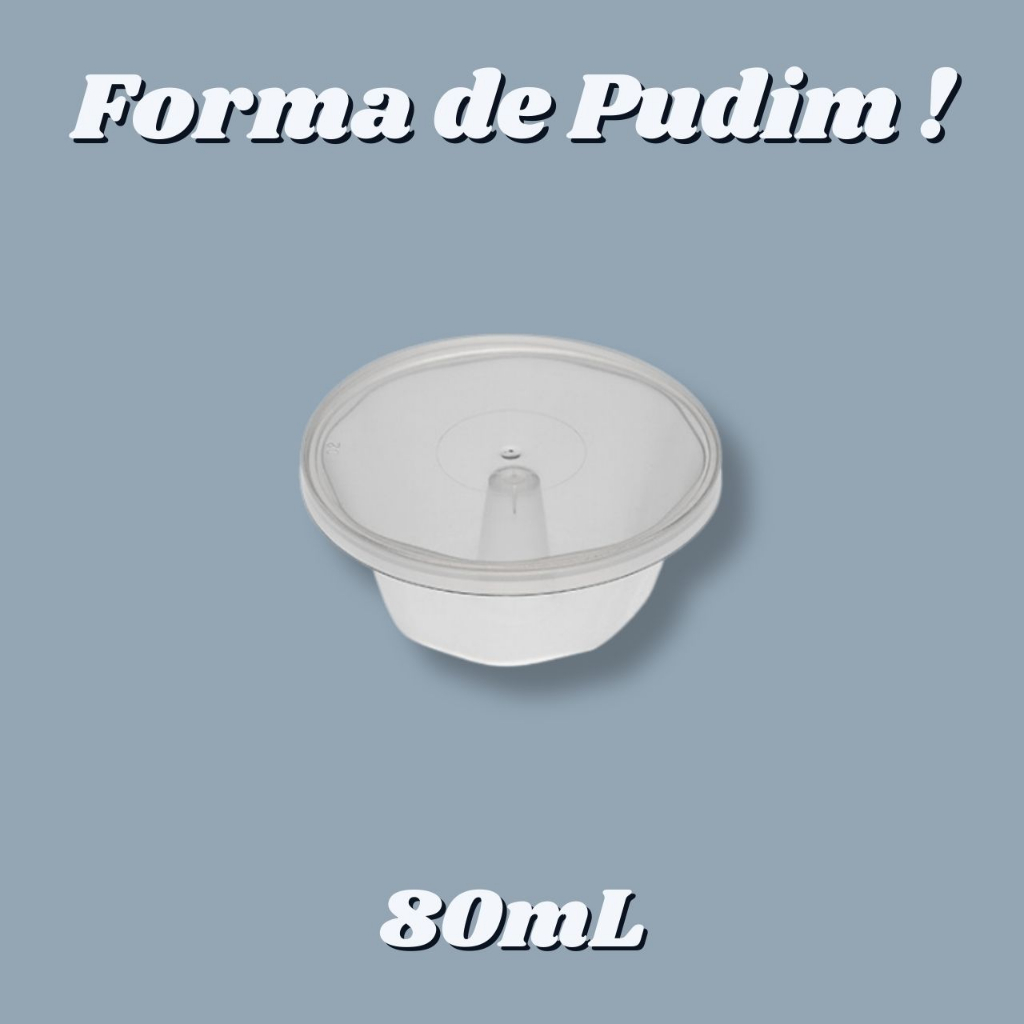 Forma para Pudim Mini com Tampa 80ml - Kit com 20 unidades