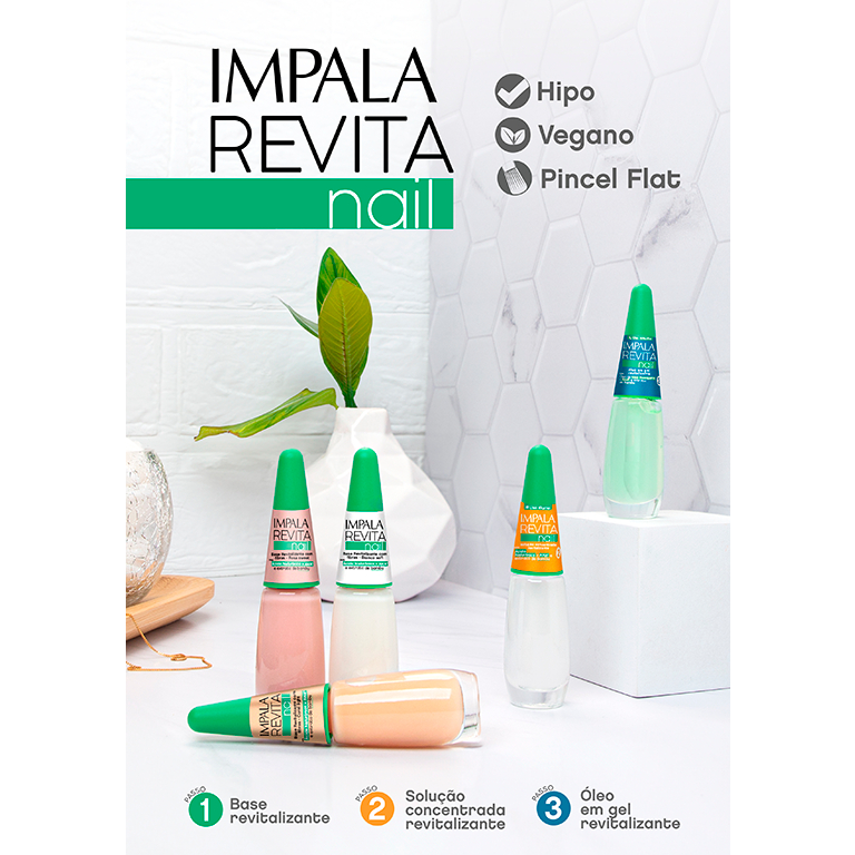 Kit Lançamento Impala Revita Nail Tratamento 5 esmaltes Shopee Brasil
