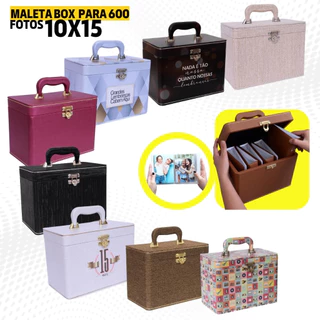 Maleta Box p/ 600 Fotos 10x15 Estampas Album Fotográfico Jovem Adulto Viagens Família em Oferta na Shopee