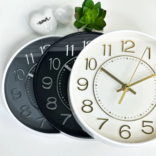 Relógio de Parede Redondo Rose Gold Branco Cinza Preto 20cm 25cm 30cm Multiuso Casa Cozinha Sala