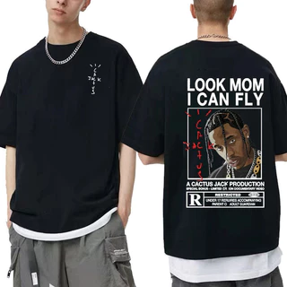 Camiseta Básica Oversized Travis Scott Cactus Algodão Streetware Larga Estilosa Look Mon I Can Fly