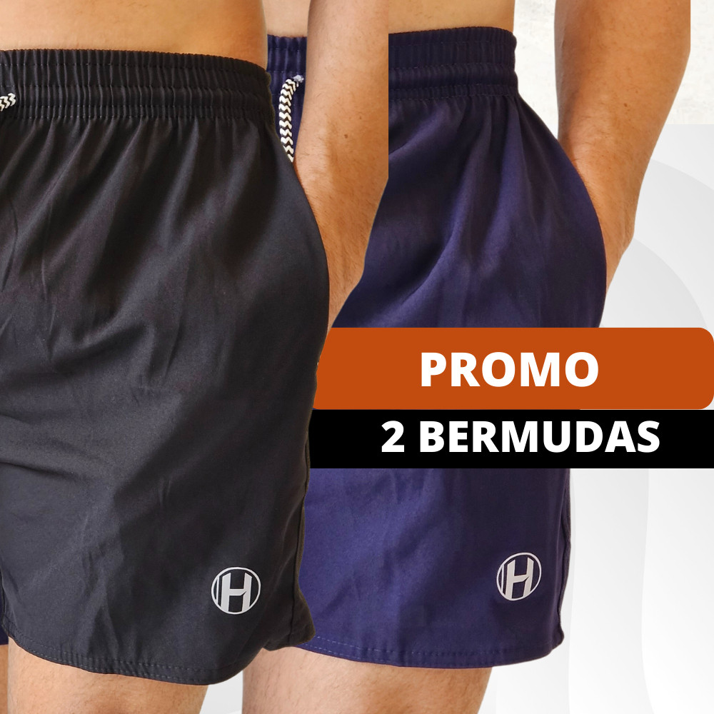 Kit 2 Shorts Masculino Mauricinho Bermuda Tactel de Academia Moda Praia Verão