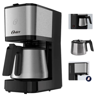 Cafeteira Eletrica Oster Jarra Inox Ocaf650 1,2L 750W 32 Xíc Compacta Moderna Antigotejamento 127v