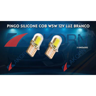 10 Lâmpada T10 Pingo W5w Silicone Cob 12v Luz Branco