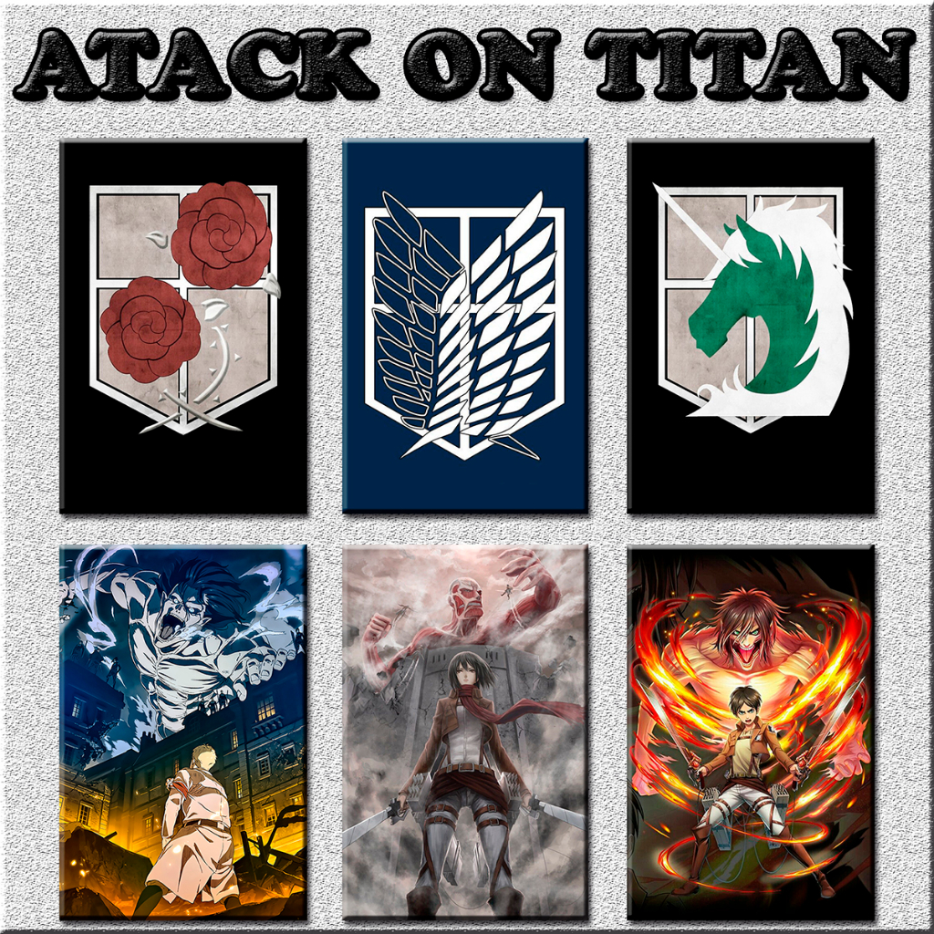 Quadros Attack on Titan Shingeki no Kyojin 21x30cm MDF