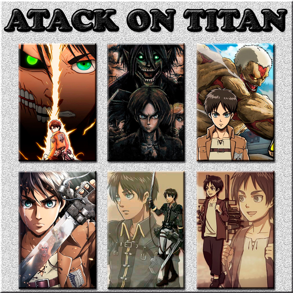 Quadros Attack on Titan Shingeki no Kyojin 21x30cm MDF