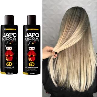 KIT Progressiva Marroquina Japosena 6D 1000 ML + shampoo anti-residuo