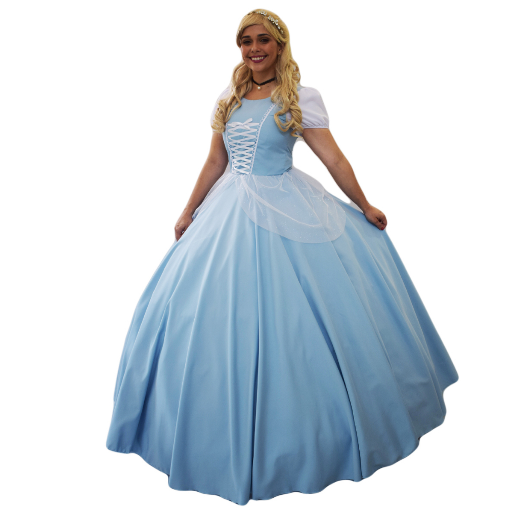 Princesa Cosplay Veste Festa Presente Cinderela Aurora Malha Bola Vestido  Fantasia de Aniversário Gg