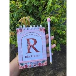 Bloco de Anotações Capa Dura Bloquinho personalizado tamanho A6 com tema para personalização